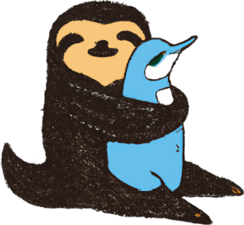 The sloth loves the penguin